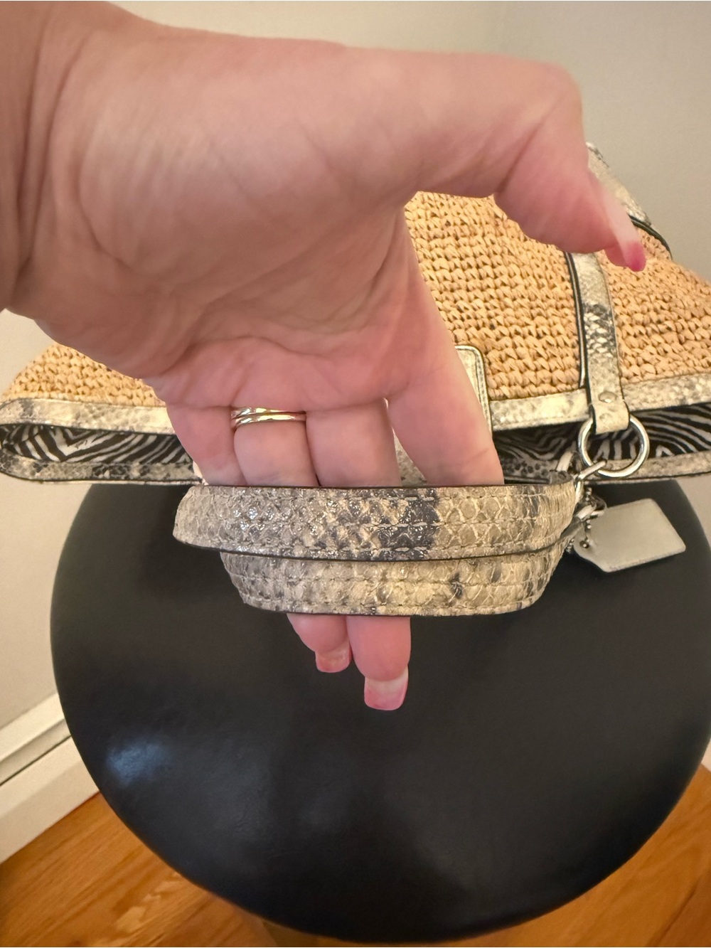 Coach Hampton Python Straw Tote.  2011 - Picture 15 of 15